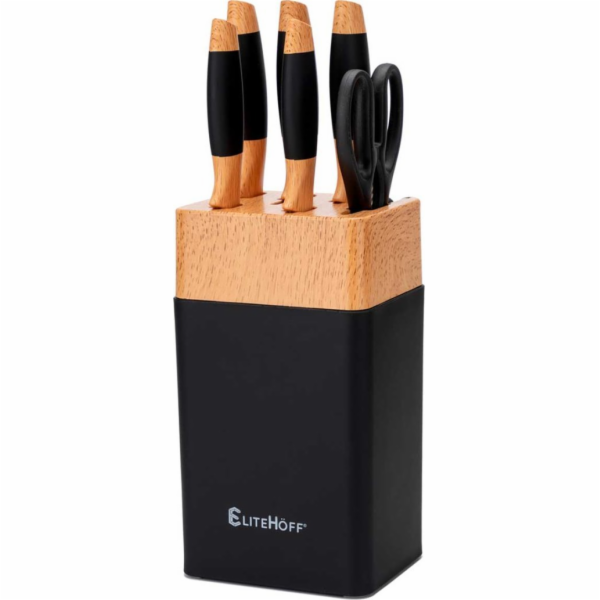 Elitehoff Sada kuchyňských nožů ve stojanu s ořezávátkem ...