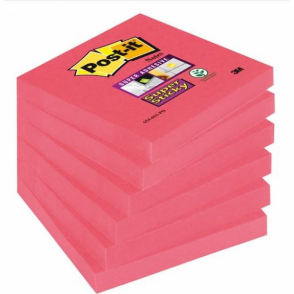 Post-it Super samolepicí bločky (654-6SS-PO), 76x76 mm, 1...