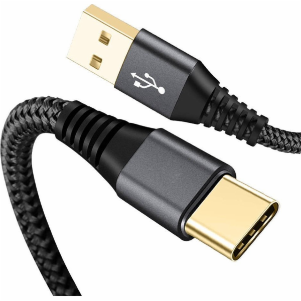 NoName USB kabel USB-A - USB-C 2 m šedý (5901924969815)