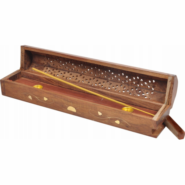 Homea Dřevěný držák na vonné tyčinky ve tvaru krabičky