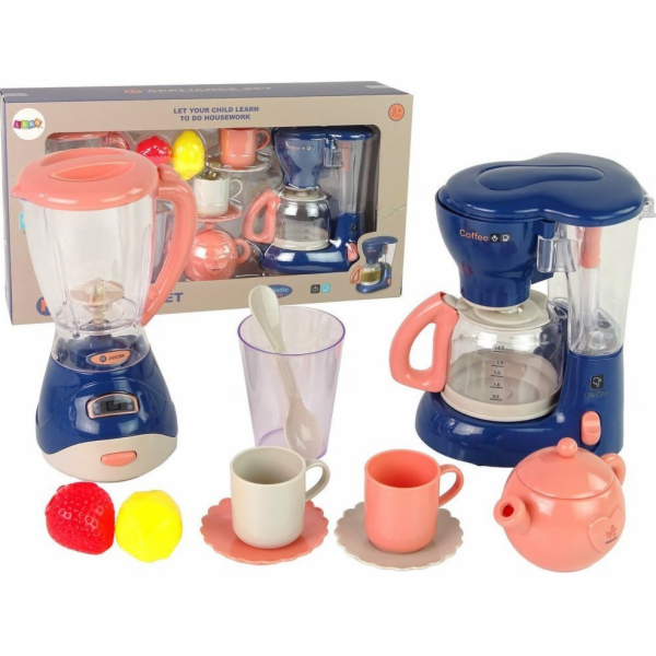 LeanToys Sada kuchyňských doplňků mixér a kávovar pro děti