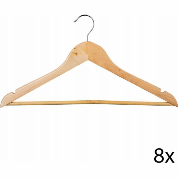 5five&nbsp;Dřevěná&nbsp;ramínka&nbsp;na&nbsp;kabáty&nbsp;a&nbsp;oblečení,&nbsp;8&nbsp;kusů,&nbsp;ZELLER