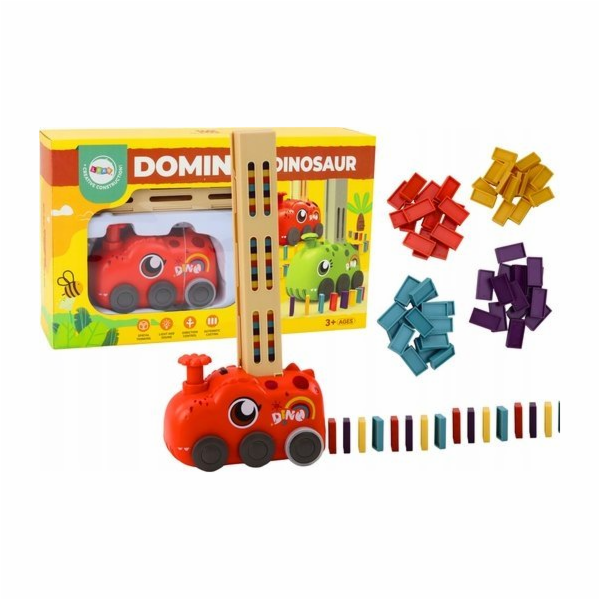 LeanToys Bateriové auto s červeným dinosaurem, skládací b...