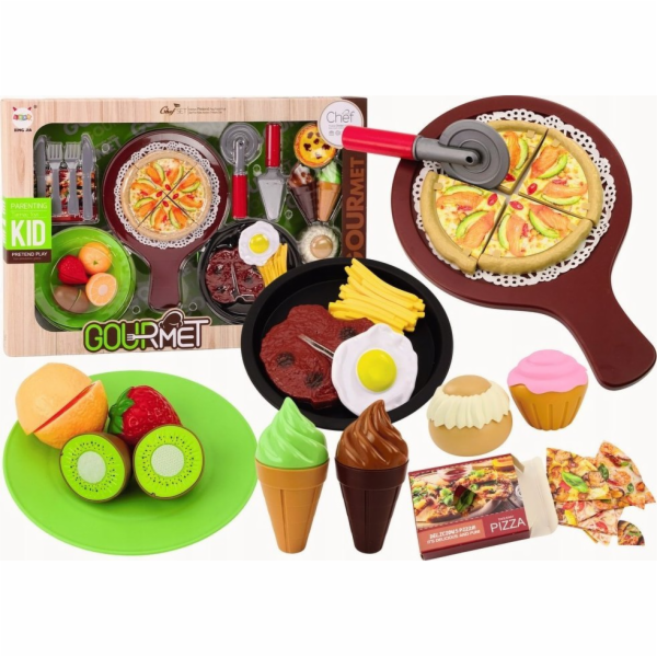 LeanToys Sada na rychlé občerstvení ovoce, steak, zmrzlin...