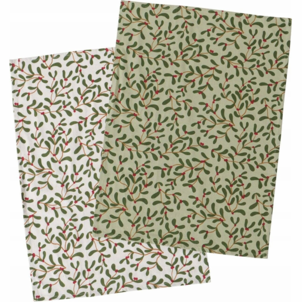 Boltze Kuchyňské utěrky s jemným vzorem jmelí, 50 x 70 cm...