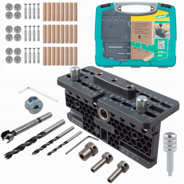 Wolfcraft Sada excentrických nábytkových spojek, wolfcraft