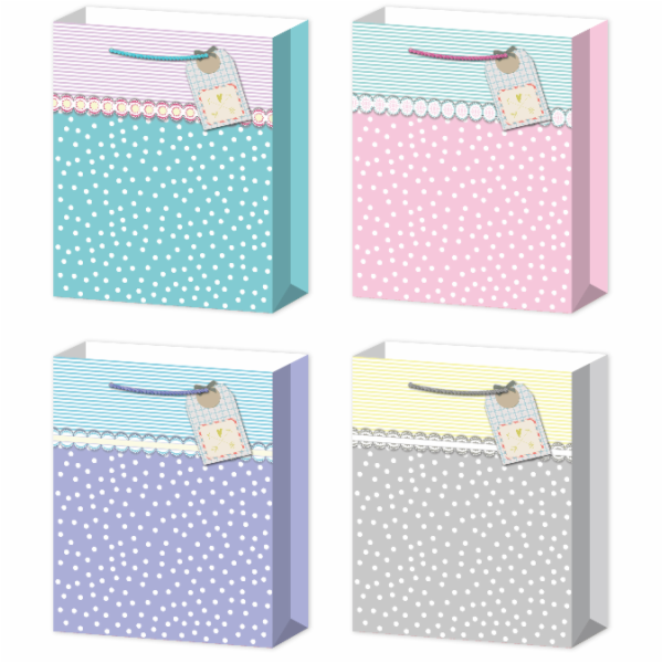 Dárková taška S - Pastel s bublinky