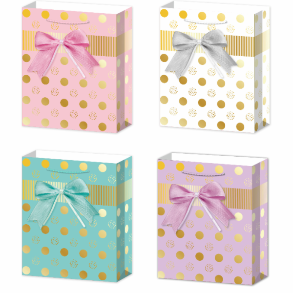 Dárková taška L - Mašle a puntíky