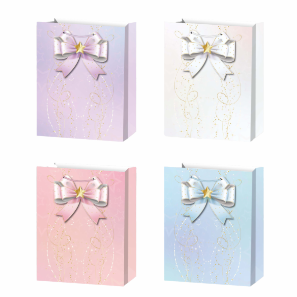 Dárková taška L - Pastel s mašlí