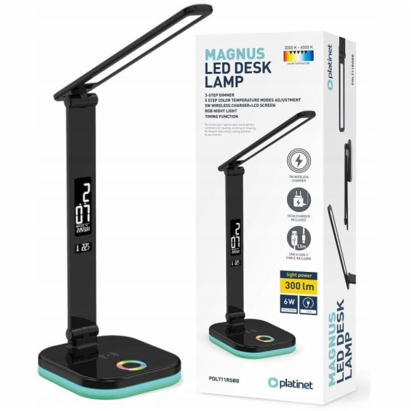 Platinet&nbsp;Stolní&nbsp;lampa&nbsp;PDL711RGB,&nbsp;černá&nbsp;(46217)