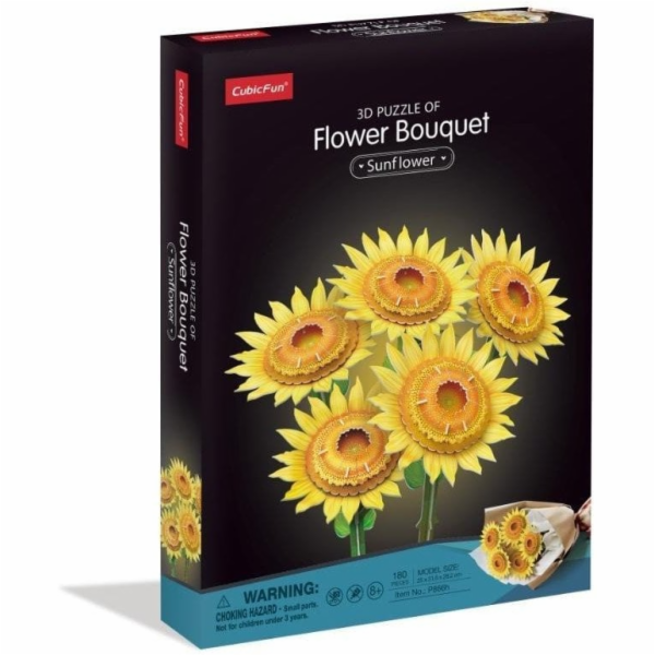 Cubic Fun 3D puzzle Velká květinová kytice - Slunečnice