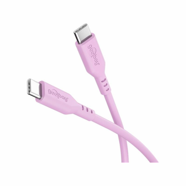 Goobay USB 2.0 Silikonkabel pink, USB-C Stecker > USB-C S...