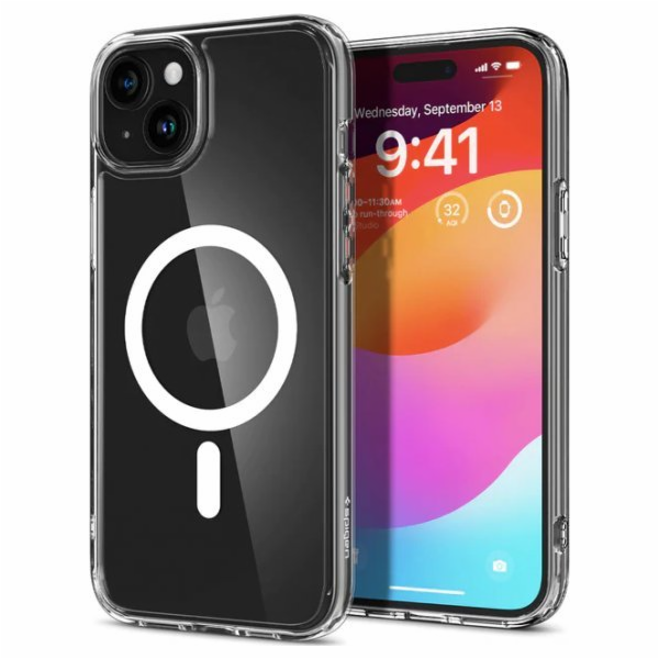 Spigen Crystal Hybrid MagSafe, bílý - iPhone 15 Plus
