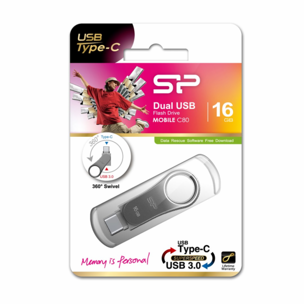 USB flash disk Silicon Power Mobile C80 16GB, USB typu A ...