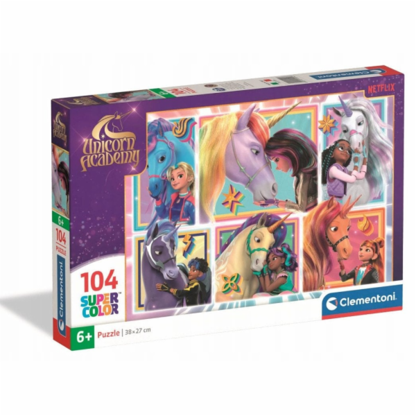 CLEMENTONI Delione Super Color Unicorn Academy 25094, 104...