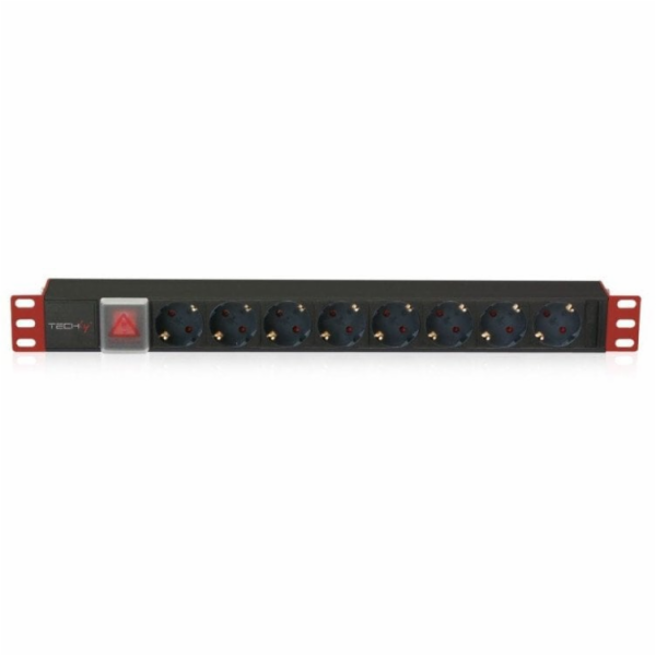 Techly Rack 19palcový 1U 250V / 16A, 8xSCHUKO, 3m (100488)