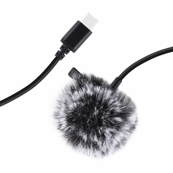 Klopový jack mikrofon s klipem 1,5m USB-C Puluz PU425