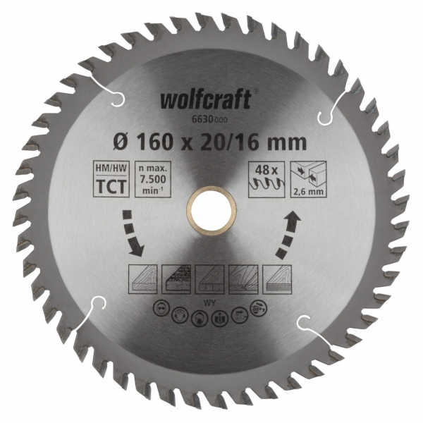 Wolfcraft pilový kotouč čisté řezy,pr.190x30 Z56 6634000