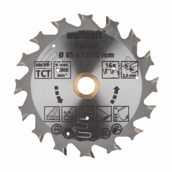 Wolfcraft AKU pilový kotouč podélné příčné řezy,pr. 85×15...