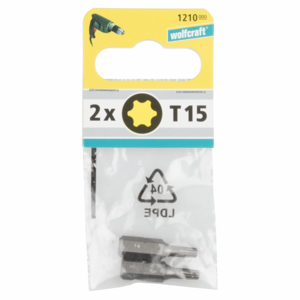 Wolfcraft Torx 2x bity,TX 15, 25mm 1210000