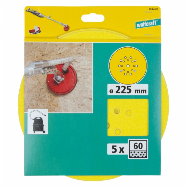 Wolfcraft samodržné brusné kotouče K60, pr.225mm 5632000