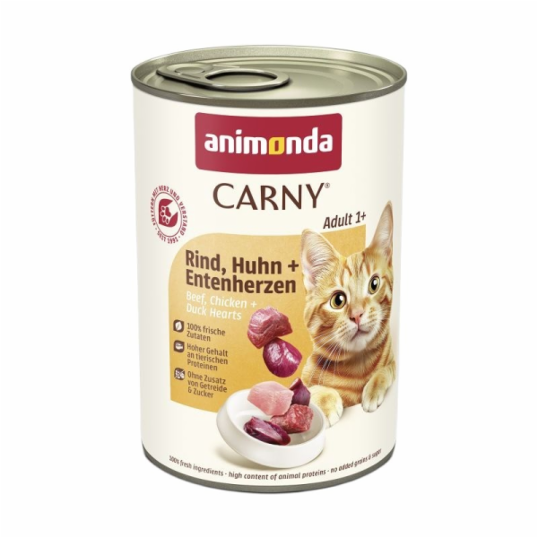 ANIMONDA Carny Adult Hovězí kuřecí a kachní srdce - mokré...