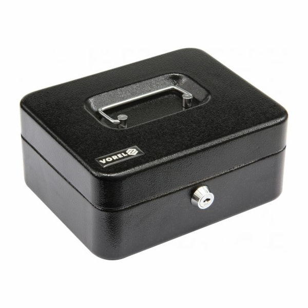 Vorel Černá pokladní schránka s klíčem 200x160x90mm (78622)
