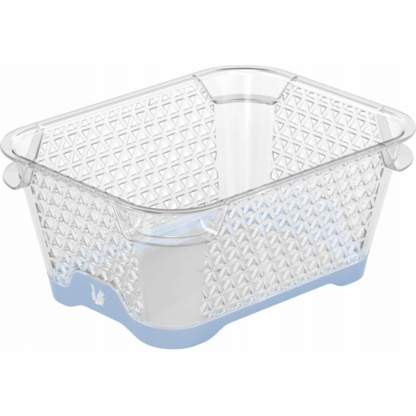 Košík, průhledný/tyrkysový, 16 x 20 x 7 cm