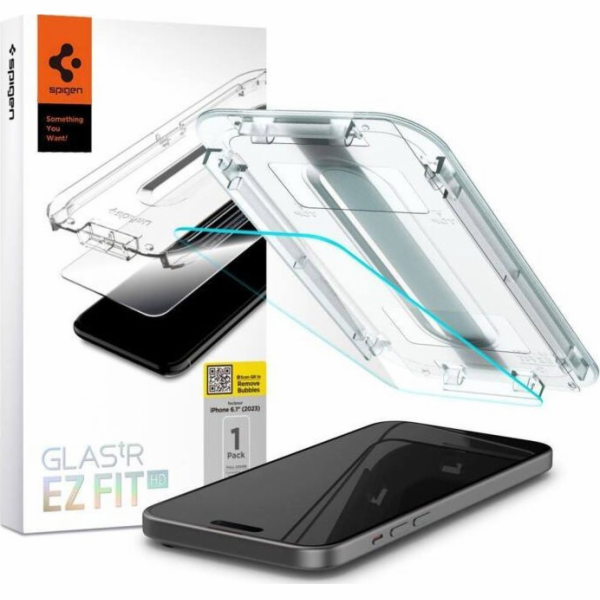 Spigen Tvrzené sklo - Glas.tr "ez Fit" pro iPhone 15, prů...