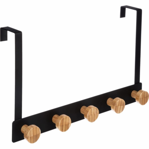 5five Ramínko na dveře s 5 háčky, černé, loft