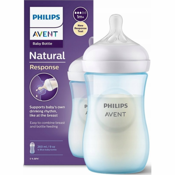 Avent SCY903/21-responzivní lahev přírodní 260ml modrá