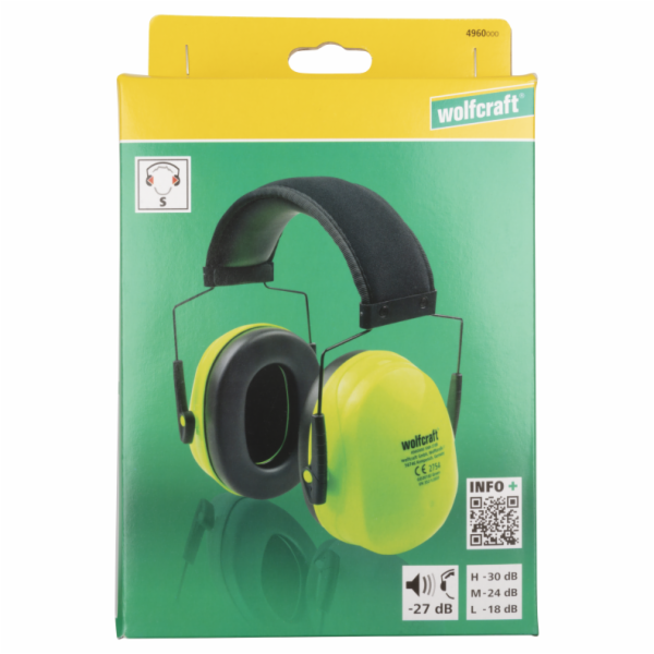 Wolfcraft Dětské chrániče sluchu, zelené 4960000