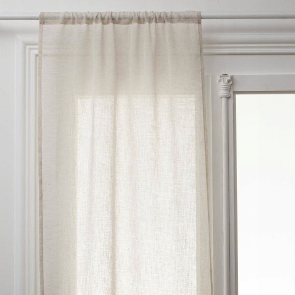 Atmosphera Krátké kuchyňské závěsy lněný efekt, 100% poly...
