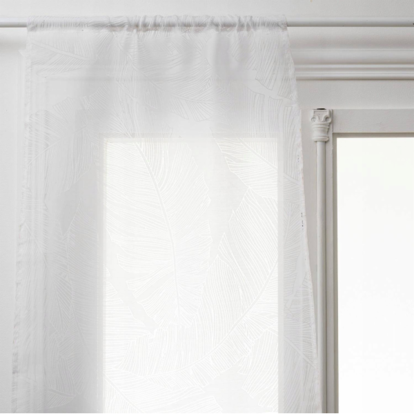 Atmosphera Krátké kuchyňské závěsy Leaf, vzor listů, 2 ku...