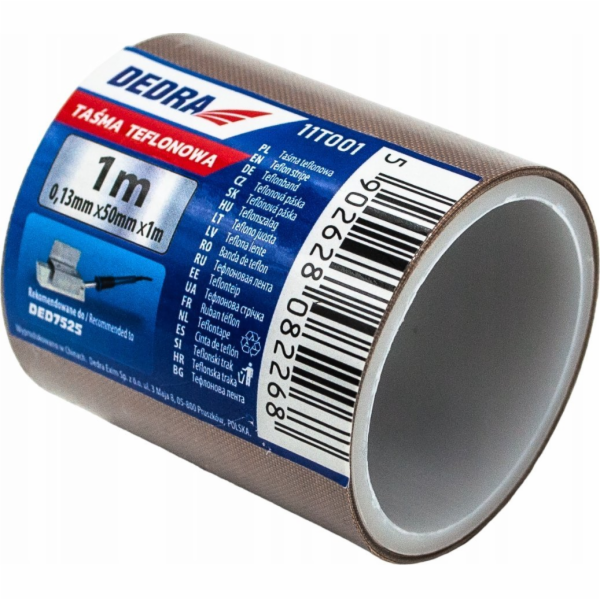 Dedra Teflonová páska 10mx50mmx0,13mm, samolepicí