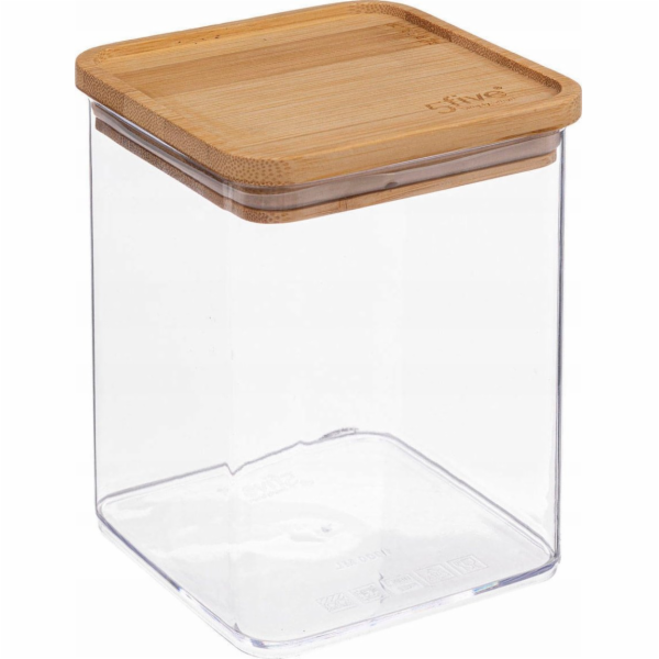 5five ESKE Velkoobjemový kontejner, bambusové víko, 1 l