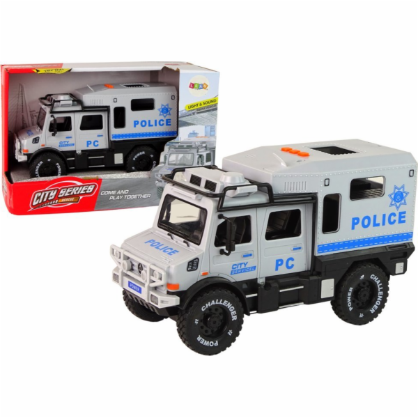 LeanToys Terénní vozidlo Policejní šedé otevírací dveře Z...
