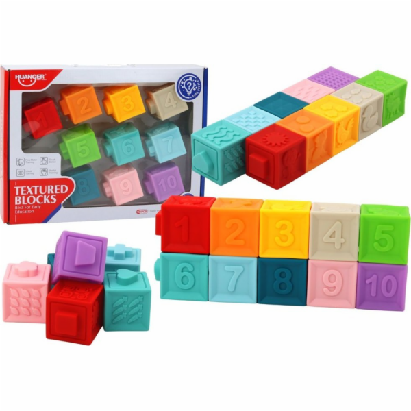 LeanToys vzdělávací puzzle pro batolata, bloky, tvary, čísla