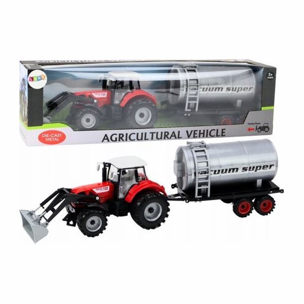 LeanToys Zemědělský traktor a bagr s pohonem cisterny čer...