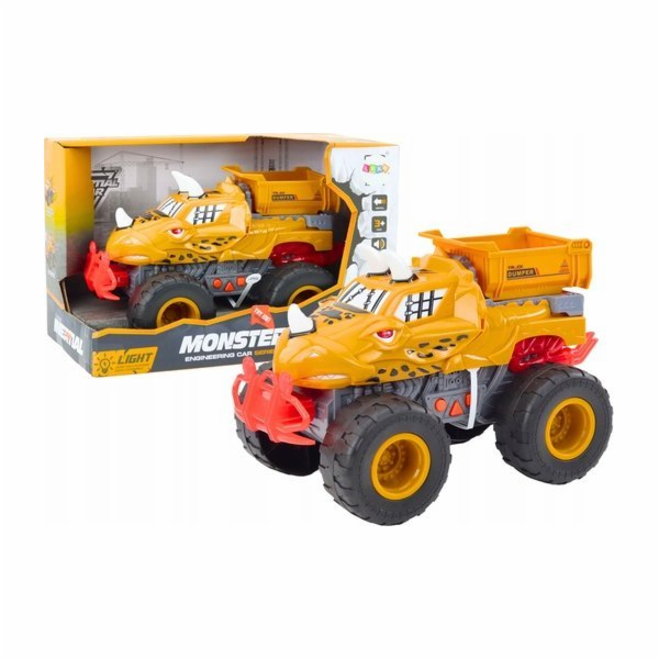 LeanToys Dinosaur Terénní auto Třecí pohon Sklápěč Oranžový