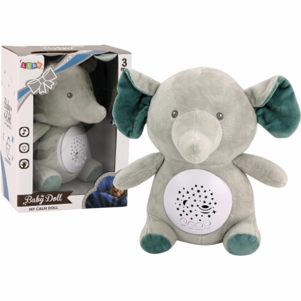 LeanToys Spící plyšový medvídek Slon Melodie Světla Hvězd...