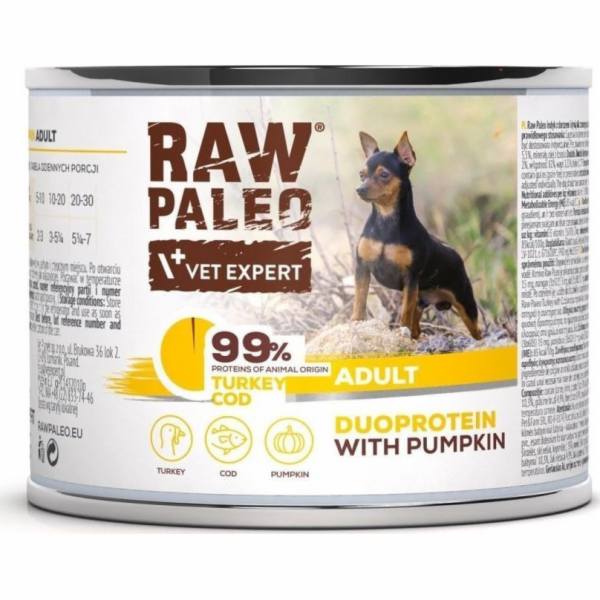 VETEXPERT Raw Paleo Duoprotein Turkey & Cod Adult - vlhké...