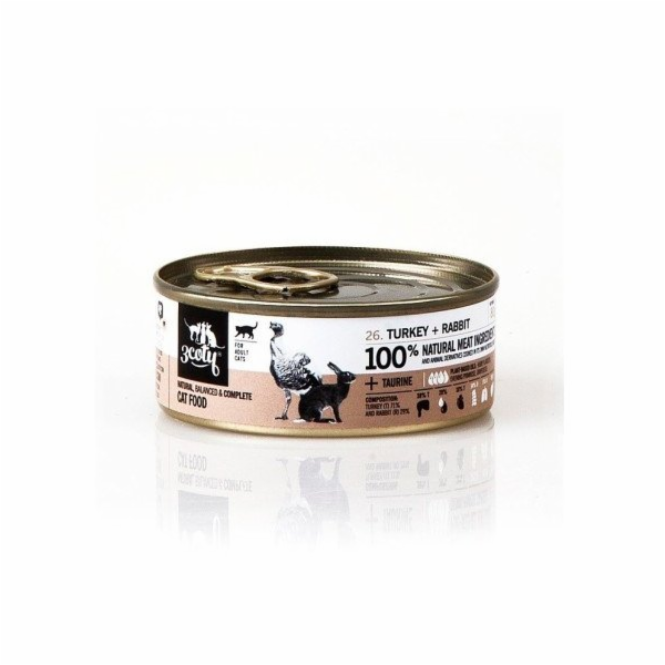 3COTY Turkey with rabbit - mokré krmivo pro kočky - 80g