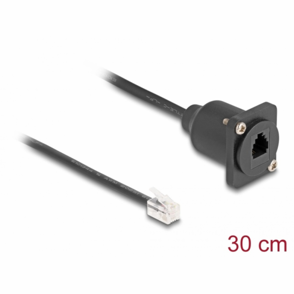 Delock Kabel RJ10 typu-D, ze zástrčky na zásuvku, černý, ...