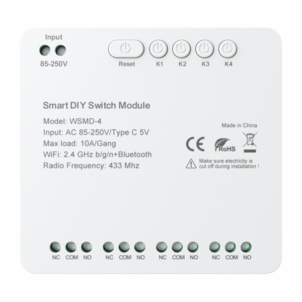 Modul chytrého spínače Avatto WSMD-4 250V pro kutily