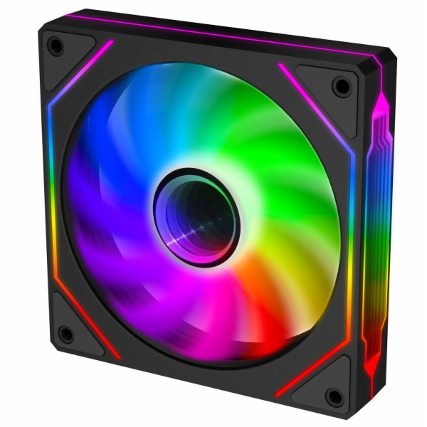 EVOLVEO 120UX-S, ventilátor, 120mm, 4pin molex, ARGB, sla...
