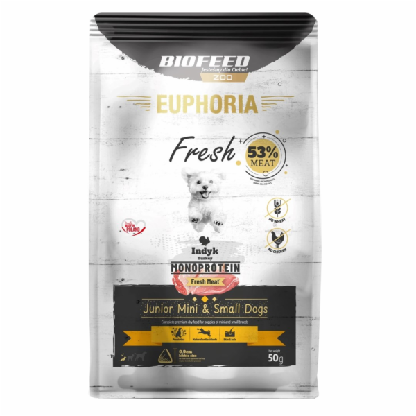 EUPHORIA Fresh Junior Monoprotein Turkey XS/S - suché krm...