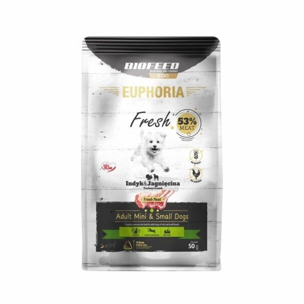 EUPHORIA Fresh Adult Turkey with lamb XS/S - suché krmivo...