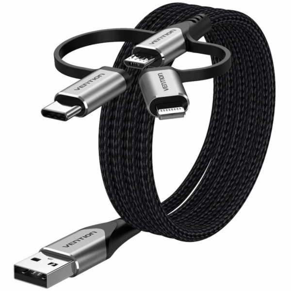 Vention CQJHF kabel k mobilnímu telefonu Šedá 1 m USB A L...
