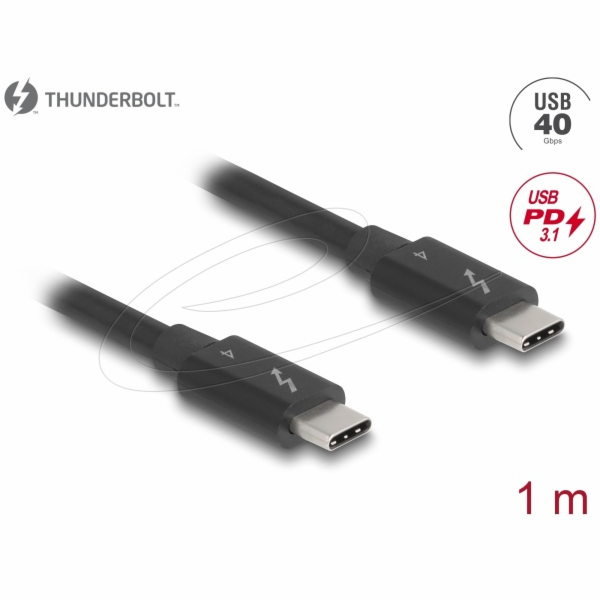 Delock Thunderbolt™ 4 kabel 40 Gbps PD 3.1 240 W 1 m černá